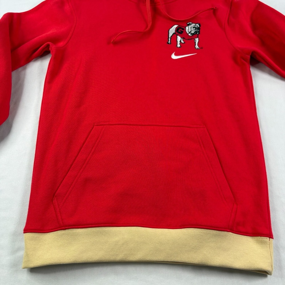 Georgia Bulldogs Hoodie Mens Small Red Nike Pullover Big Logo Sweatshirt NCAA - Picture 2 of 10